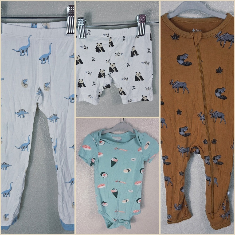 Kyte Baby Bamboo Bundle 12–24M Sushi Bodysuit Moose Sleeper‎ Dino Pants Panda...